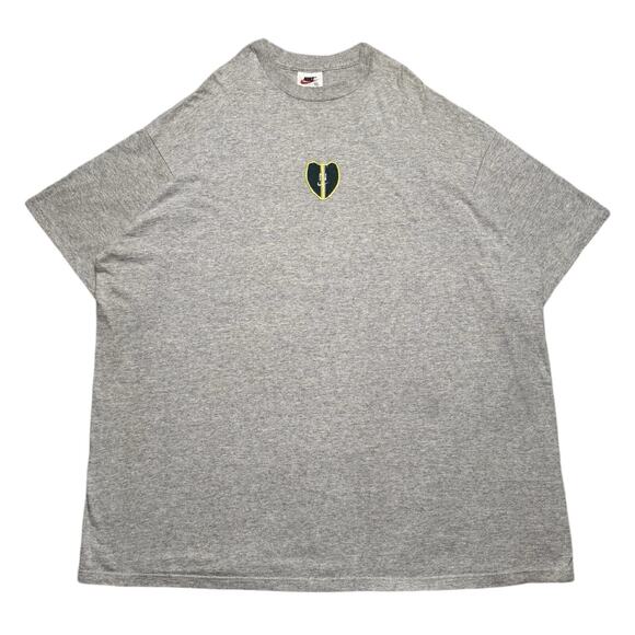 Vintage 90s Nike Center Swoosh Shield Embroidered T Shirt Stripe USA 2XL - Picture 1 of 6